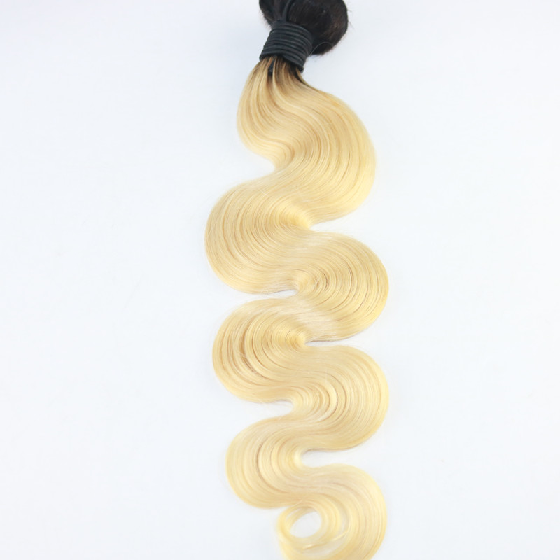 High Quality Ombre Blond Hair Weaves Brazilian Body Wave Human Hair Extensions Remy Hair Bundles 100G/Piece
