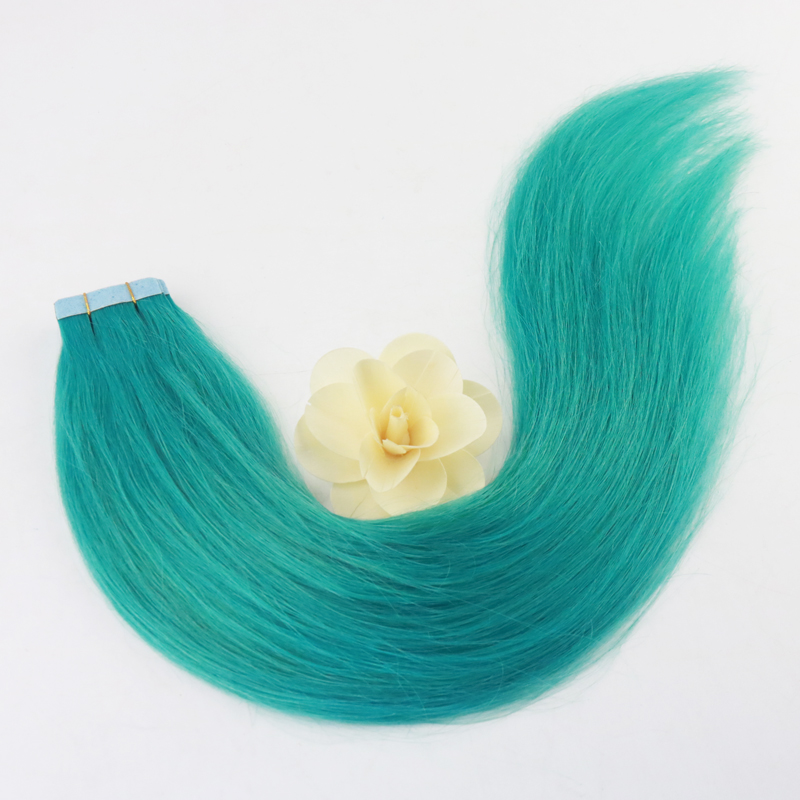 Full Hair 50Gram 20 Pcs Per Package Colorful oF Teal Remy Tape in Extensions Human Hair