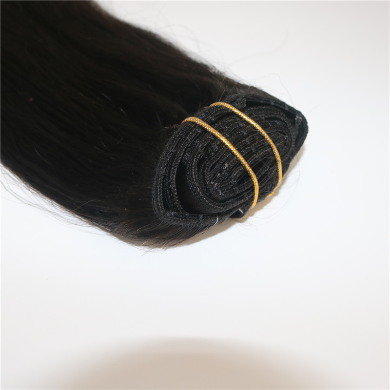 Straight Brazilian Human Hair Clip In Hair Extension 1B Natural Color Human Virgin Hair African American 7PCS 120gram