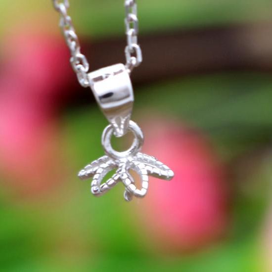 Sterling Silver 925 Plated White Gold 8-12mm Pearl or Round Bead Semi Mount Pendant clasp without necklace