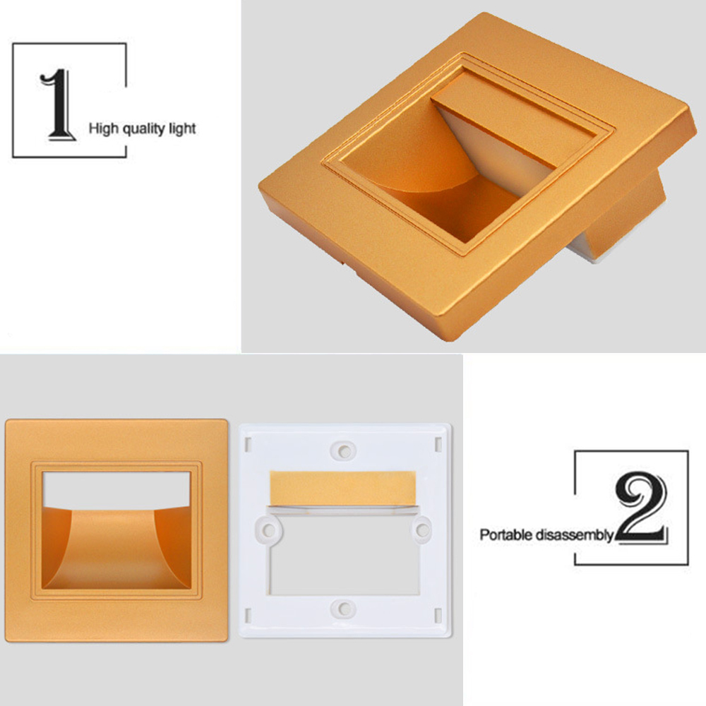 0.6W LED Wall Plinth Recessed Footlight Stairs Steps Aisle Lighting Lamp Corridor Porch Hallway Villas Night Light