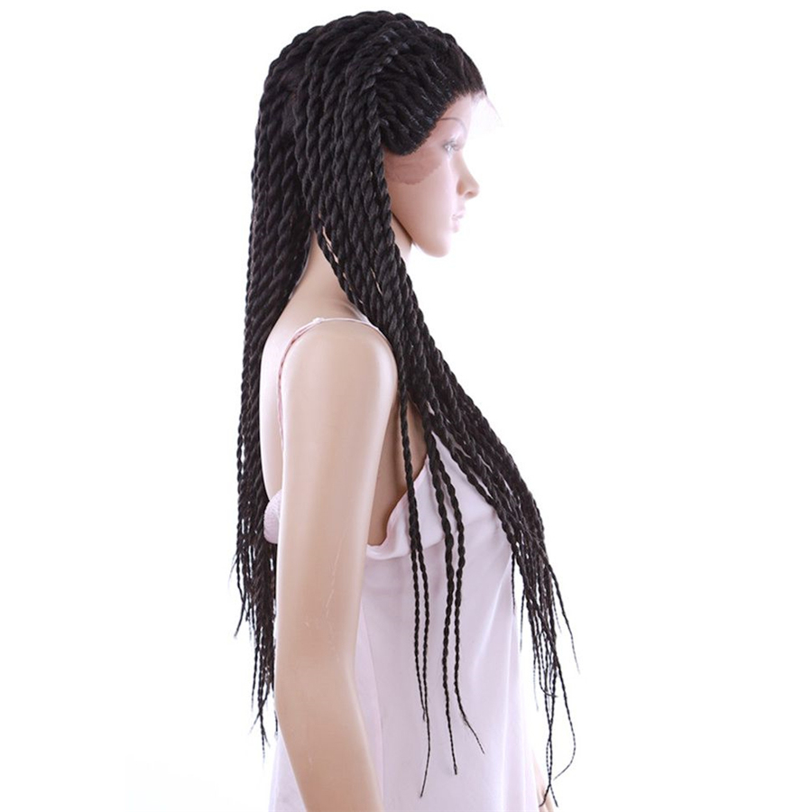 26inch 2X Twist Braids Wig Synthetic Lace Front Wig long black Senegalese Twist Wig for Women