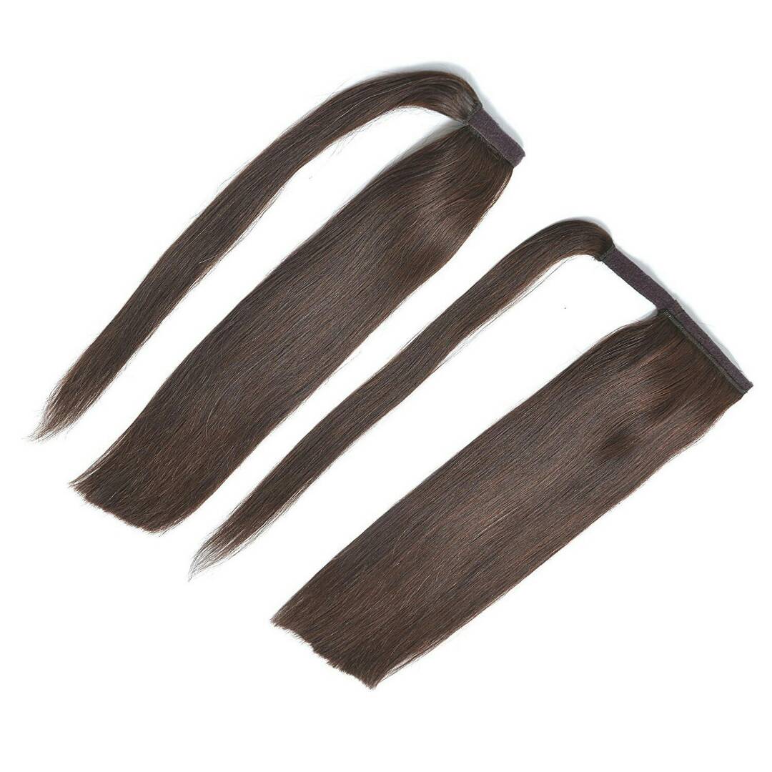 Human Hair Ponytail European Straight Hair Extensions 120gram Wrap Around Clip In Pony Tail Remy Hair 12-22 Inches