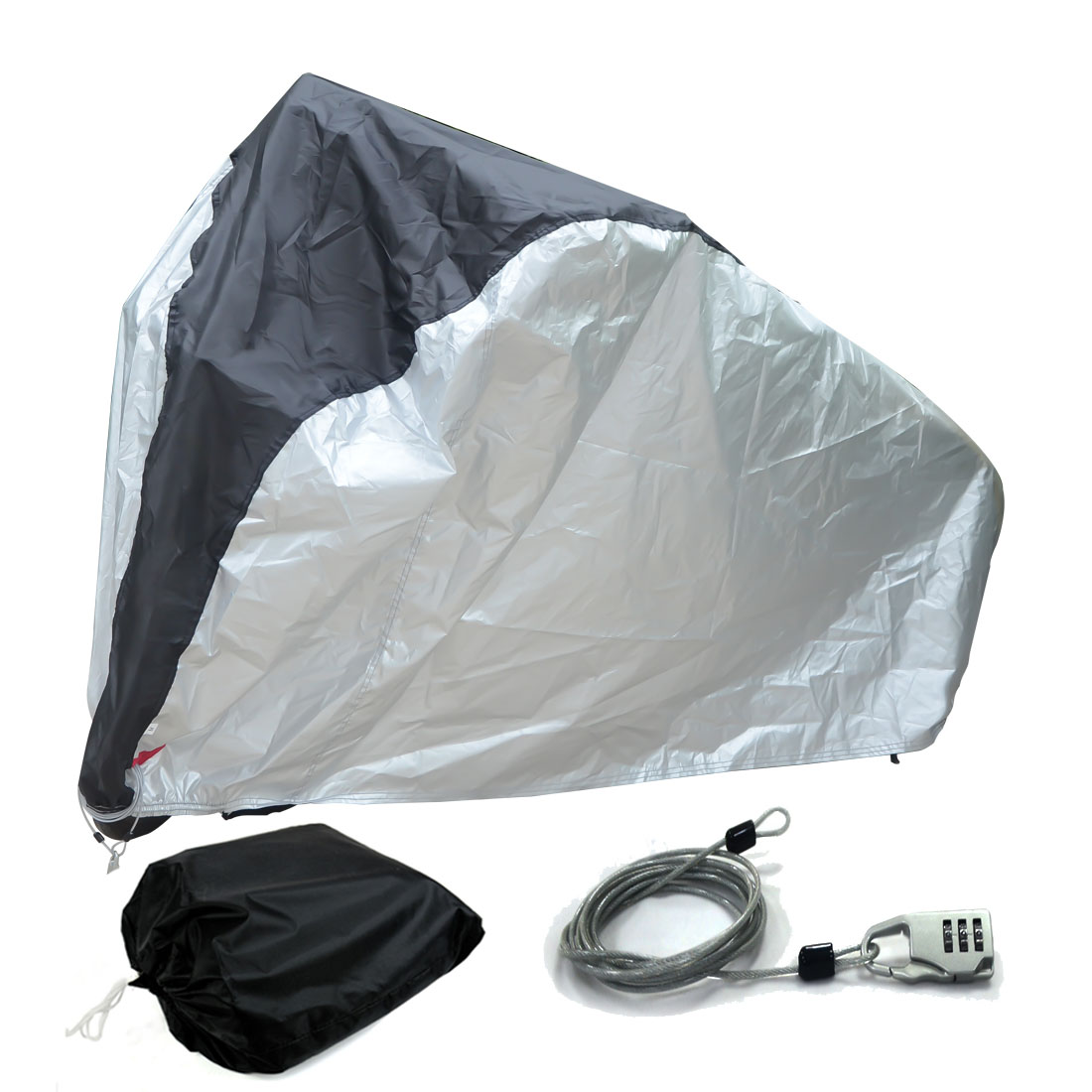 Bicycle Cover ELR Dust-proof Waterproof Anti-sunburn Protective Outdoor Cover with Anti-Thief Lock for Mountain Bike Bicycle Black & Silver
Bicycle Cover ELR Dust-proof Waterproof Anti-sunburn Protective Outdoor Cover with Anti-Thief Lock for Mountain Bike Bicycle Black & Silver