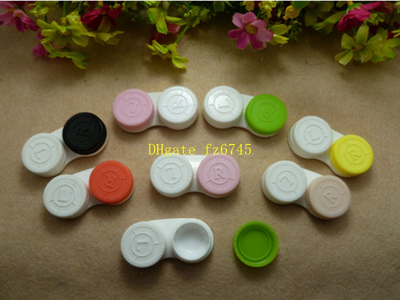 50pcs/lot Contacts Case color contact box cases left and right random colors