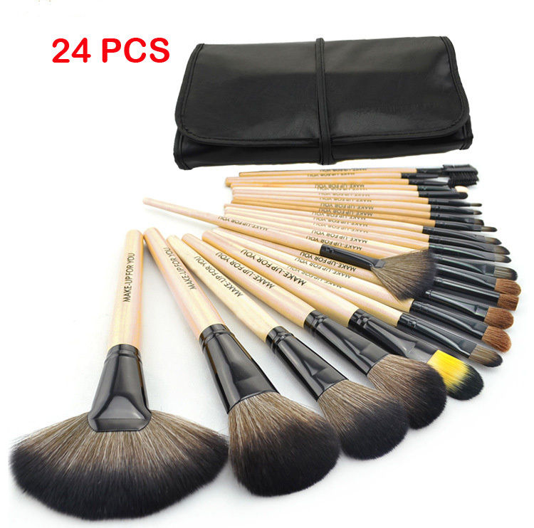 Ladies Pro Makeup Brush Eyebrow Shadow Cosmetic Set Kit +Pouch Bag 32/24 PCS New #R487