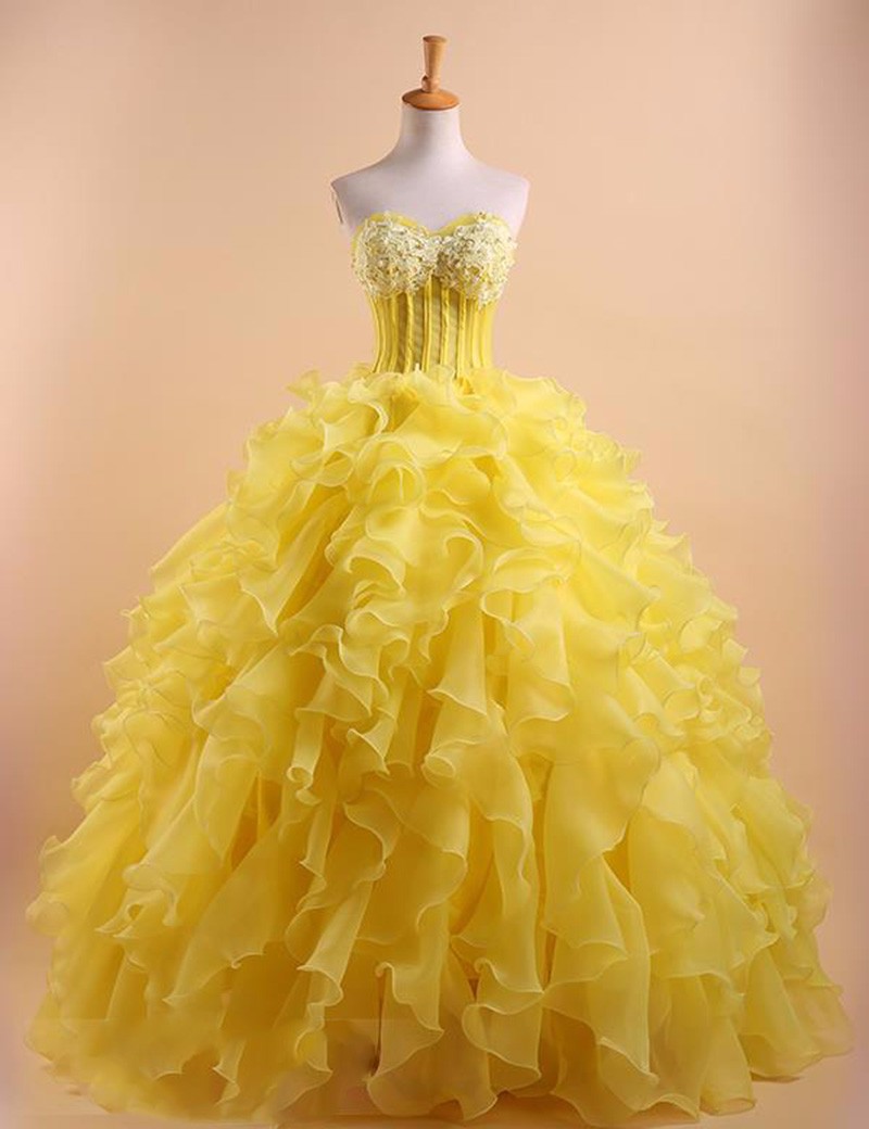 2017 Sexy Sweetheart Crystal Lace Ball Gown Quinceanera Dresses with Appliques Organza Sweet 16 Dresses Vestido Debutante Gowns BQ15