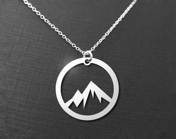 10PCS Simple Nature Snowy Mountain Necklace Circle Round Mountain Top Range Necklace Landscape Lover Necklaces for Women
