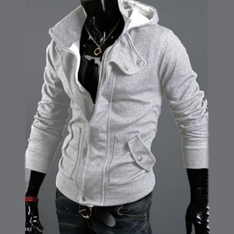 Mens Zipper Hooded Cardigan - Stylish Slim Fit Brushed Hoodie For Spring And Autumn Fashion B3