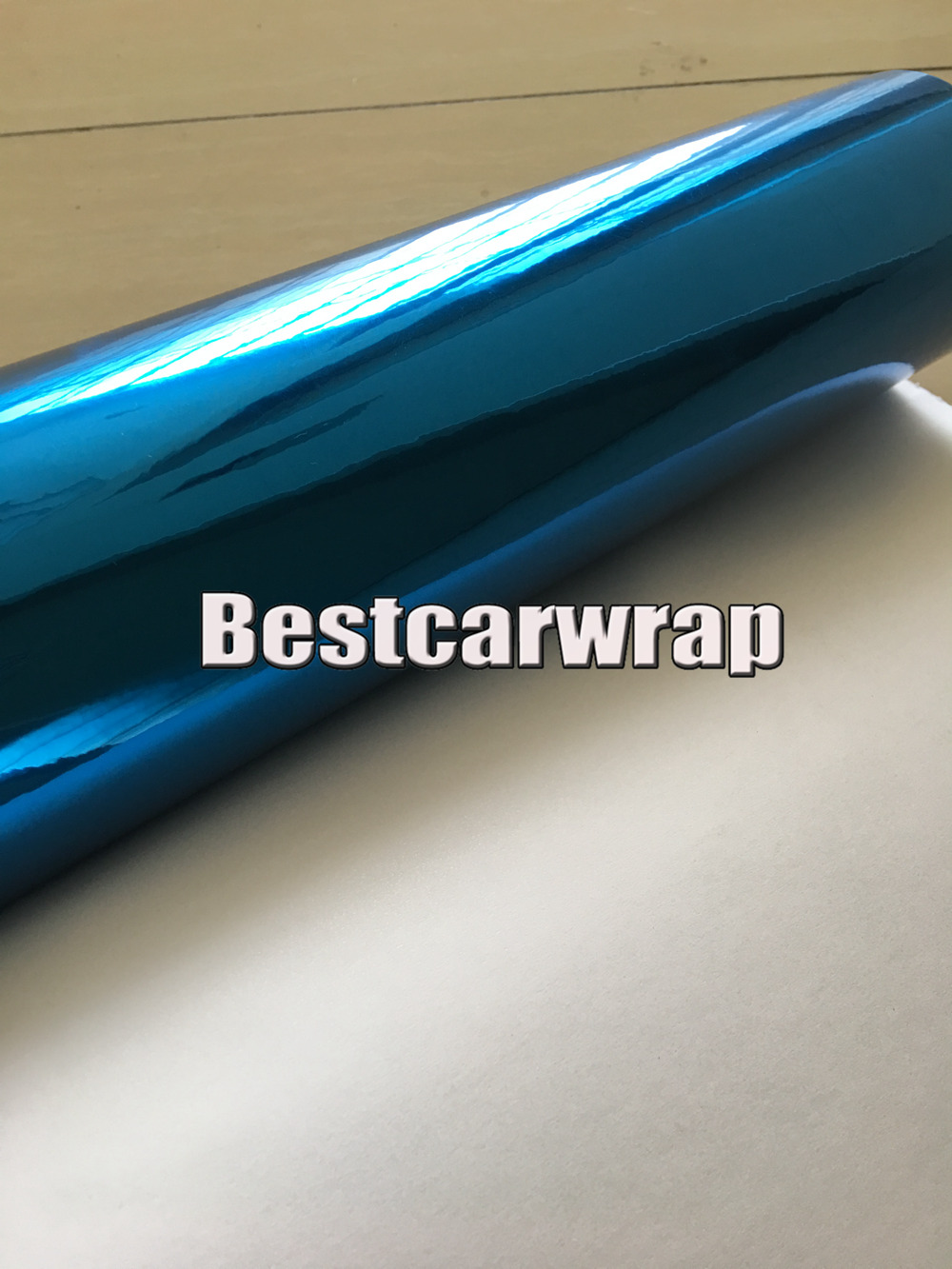 Stretchable Blue Chrome Mirror Vinyl For Car Wrap With Air bubble Free Easy stretch For Car styling covering foil size:1.52x20m/Roll 5x65ft