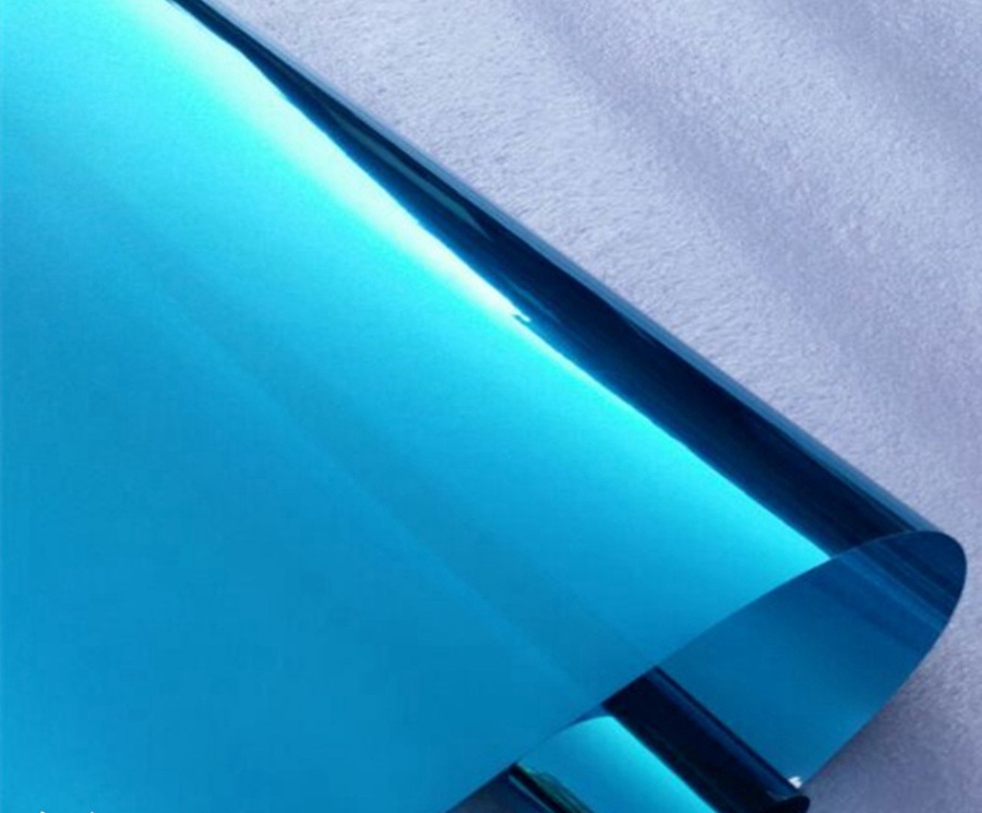Blue Mirror Chrome Wiindow Tint Film Solar Film For building window SELF ADHESIVE size 1.52x30M 4.98X98FT