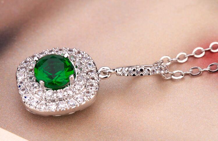 Stunning Sterg Sier White Sapphire Necklace for Women