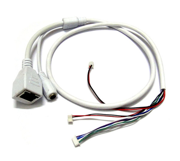 LAN cable for CCTV IP camera board module, IP camera tail cable, Single status LED, RJ45 female connectors with Terminlas