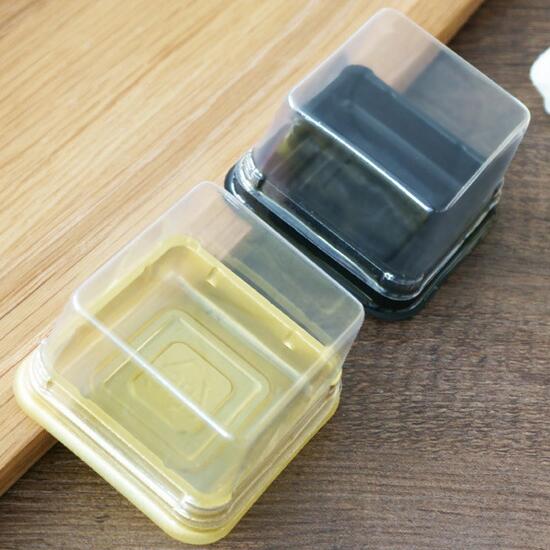 100pcs=50sets 6.8*6.8*4 cm Mini Size Clear Plastic Cake boxes Muffin Container Food Gift Packaging Wedding Supplies