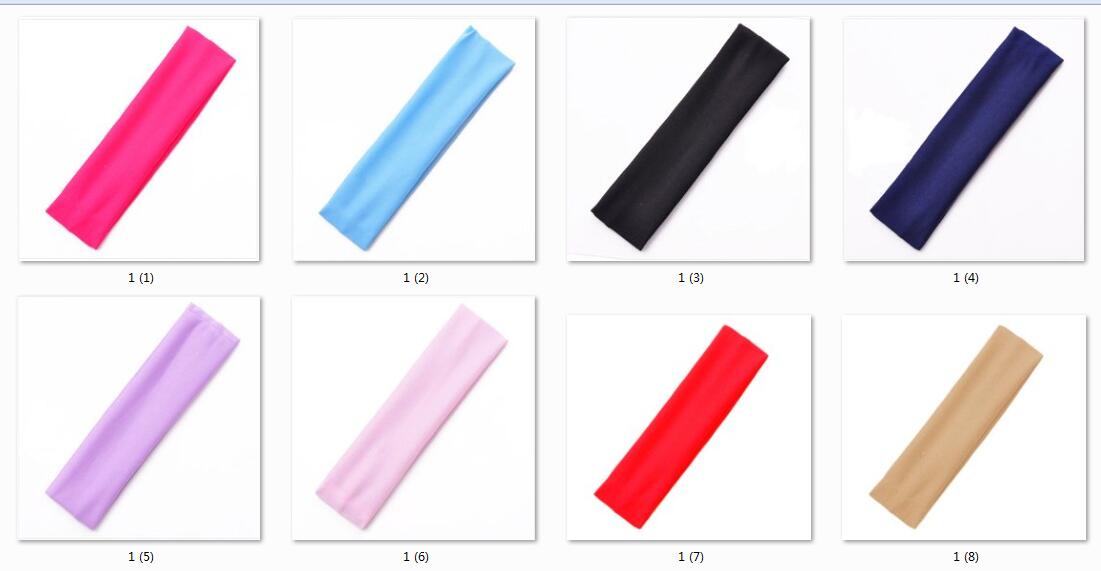 50pcs New Fashion Solid Sport Yoga Dance Biker Wide Headband Hood Stretch Ribbon Hairband Elastic Girl/Women head wrap FD6525
