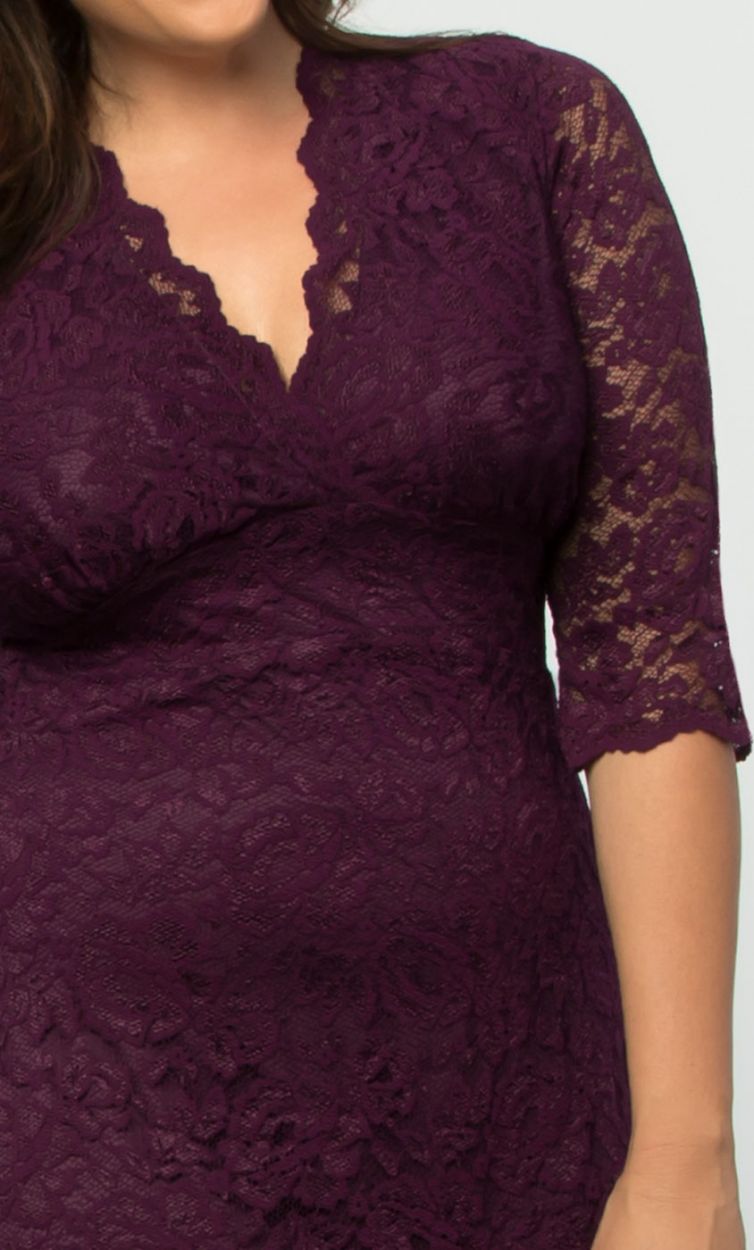 Plus Grape Size Lace Country Bridesmaids Dresses V Neck Long Sleeves Wedding Guest Dress A E Knee Length Maid Of Honor Gowns