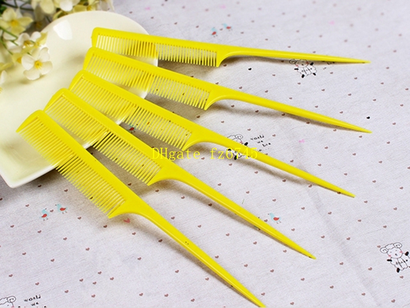 200pcs/lot Free shipping Colorful Plastic Hair Pointed Tail Comb For Hairdresser Hair Cutting Styling Makeup Comb Salon Tools