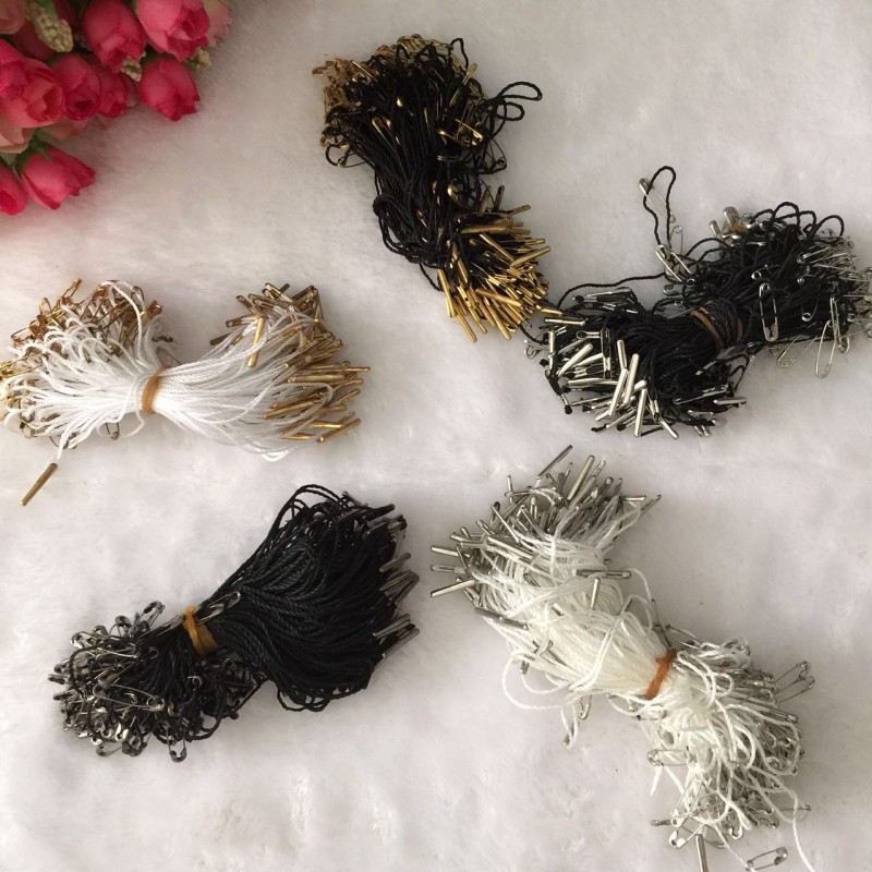 1000 pcs brass safety pin with colorful polyester hang tags string good for garment, bag tags
1000 pcs brass safety pin with colorful polyester hang tags string good for garment, bag tags