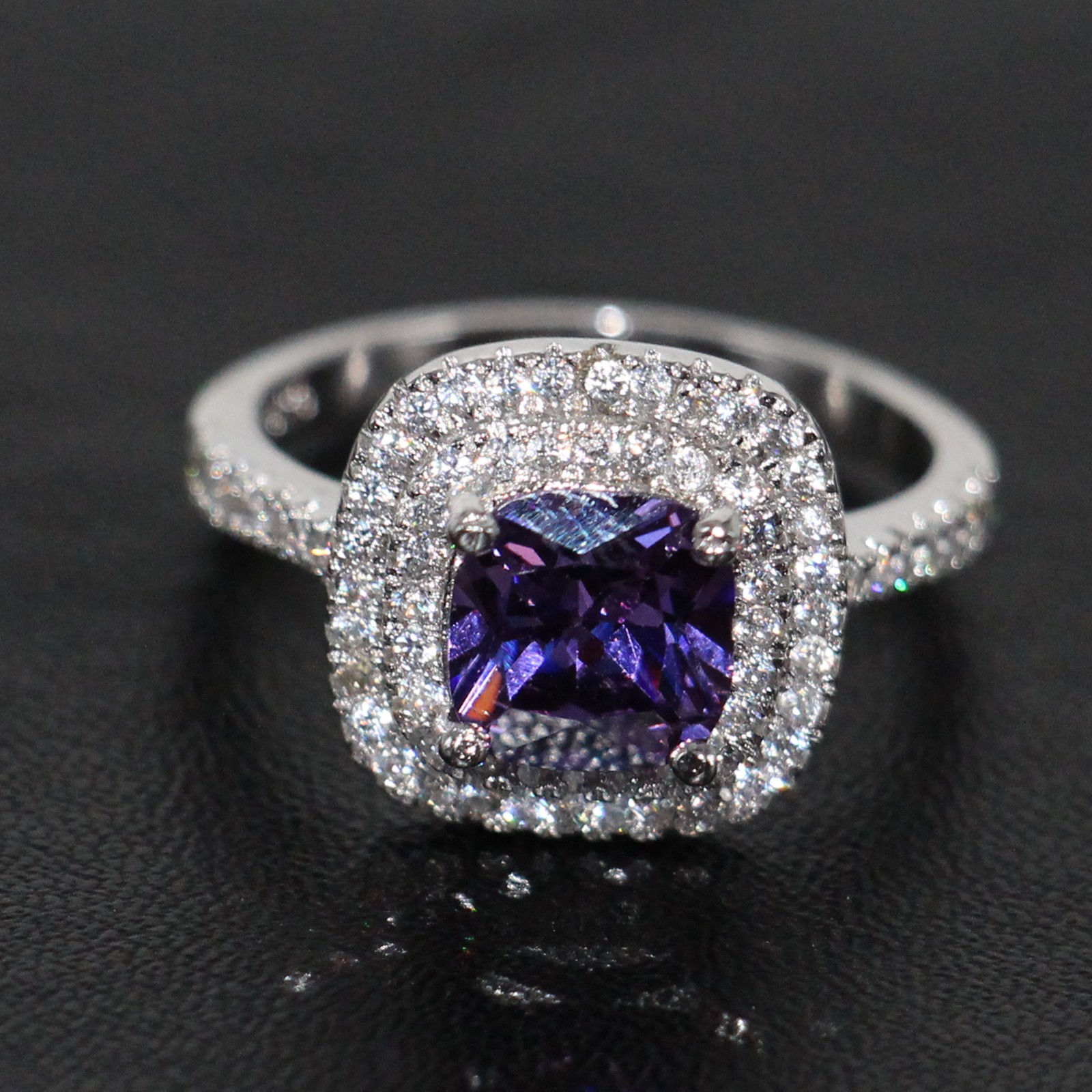 Sterg Sier Multicolor CZ Dia Birthstone Pave Ring | Jewelry for Women