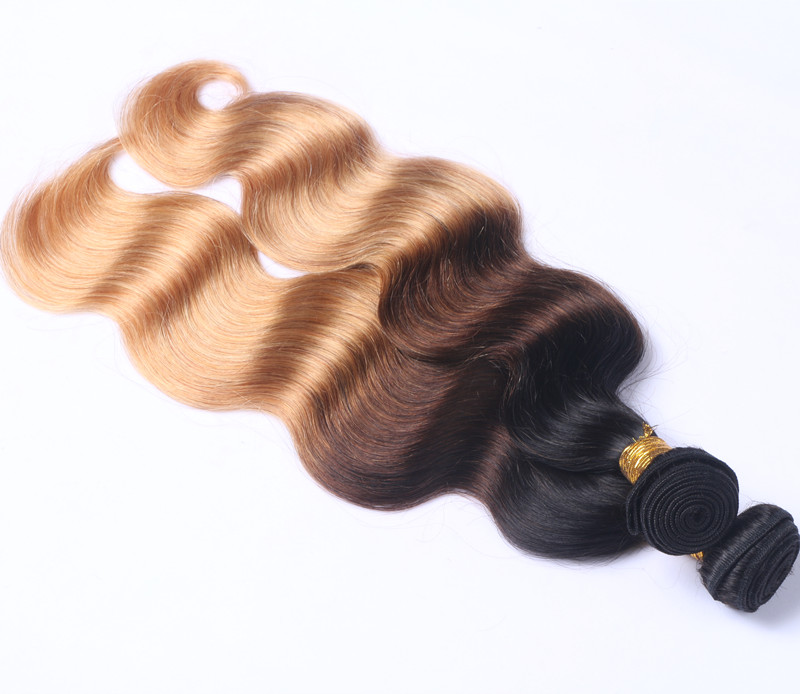 Wholesale Price High Quality Color 1B/4/27 Virgin Hair Weaves Brazilian Body Wave Human Hair Extensions Remy Hair Bundles
