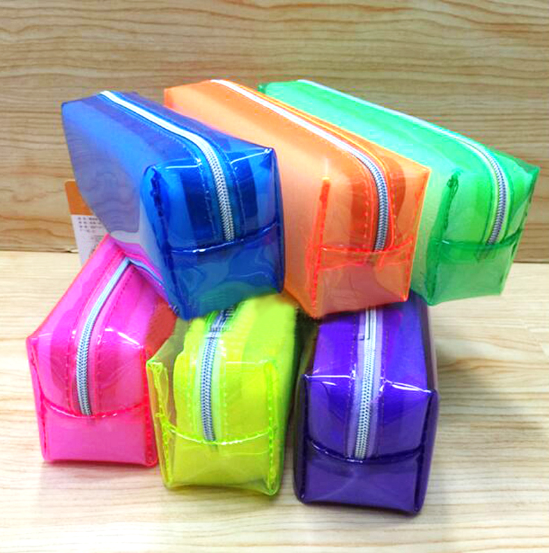 Wholesale Plastic Transparent Pencil Bag Pen case School Stationery Kids Gift Prize Office Home Supplies Bag School Office Supplies