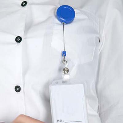 New Fashion 20 Pieces Retractable Reel Lanyard Smiling Face Card Badge Holder School Office Supplies Metal Clip Easy to Use Stationery