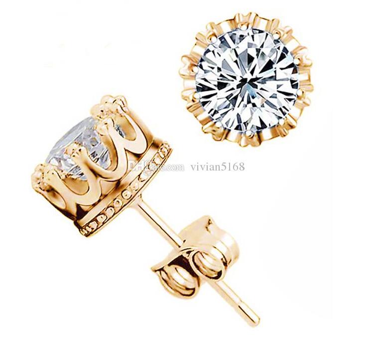 Crystal 925 sterling Silver Diamond Crown Earring Plated Gold Plated Silver Stud Earring with beautiful Wedding Engagement Jewelry gift
Crystal 925 sterling Silver Diamond Crown Earring Plated Gold Plated Silver Stud Earring with beautiful Wedding Engagement Jewelry gift