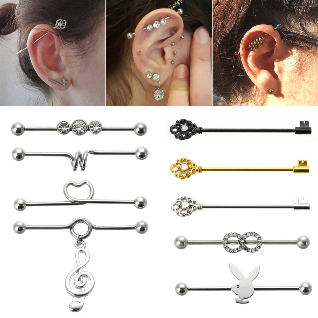 1PC Fashion Puncture Jewelry Surgical Steel Industrial Ear Barbell Cartilage Piercing Jewelry Industrial Barbell 14G 38mm Ring Piercing, Golden;silver
1PC Fashion Puncture Jewelry Surgical Steel Industrial Ear Barbell Cartilage Piercing Jewelry Industrial Barbell 14G 38mm Ring Piercing, Golden;silver