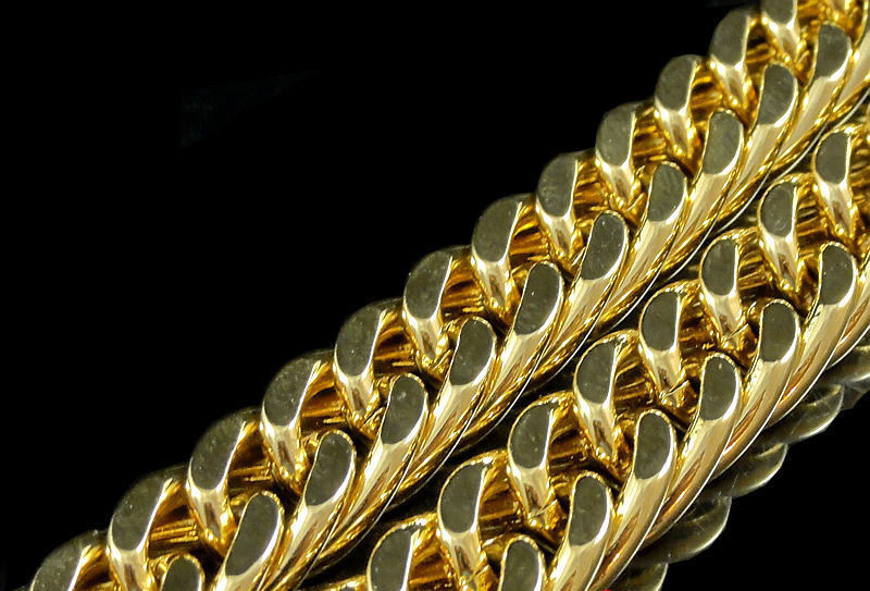 24K Real YELLOW GOLD FINISH SOLID HEAVY 11MM XL MIAMI CUBAN CURN LINK NECKLACE CHAIN Packaged Unconditional Lif
