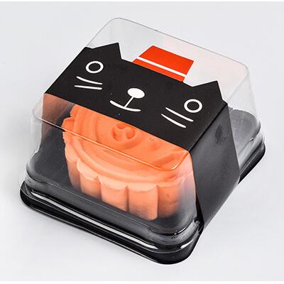 100pcs=50sets 6.8*6.8*4 cm Mini Size Clear Plastic Cake boxes Muffin Container Food Gift Packaging Wedding Supplies