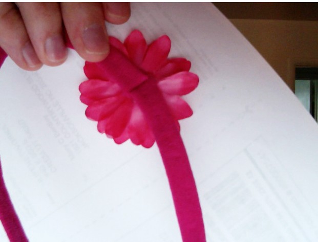Children baby 2 inch daisy flower skinny Nylon headbands hair flowers Skinny shimmer hair bands girl hair accessories