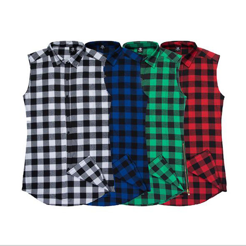 Wholesale- New Sleeveless Plaid Shirt Plaid Shirt Streetwear Clothing For Fitness Cotton Menswear Shirt With A Print fashion hipster, White;black
Wholesale- New Sleeveless Plaid Shirt Plaid Shirt Streetwear Clothing For Fitness Cotton Menswear Shirt With A Print fashion hipster, White;black