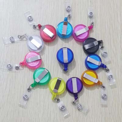 New Fashion 20 Pieces Retractable Reel Lanyard Smiling Face Card Badge Holder School Office Supplies Metal Clip Easy to Use Stationery
