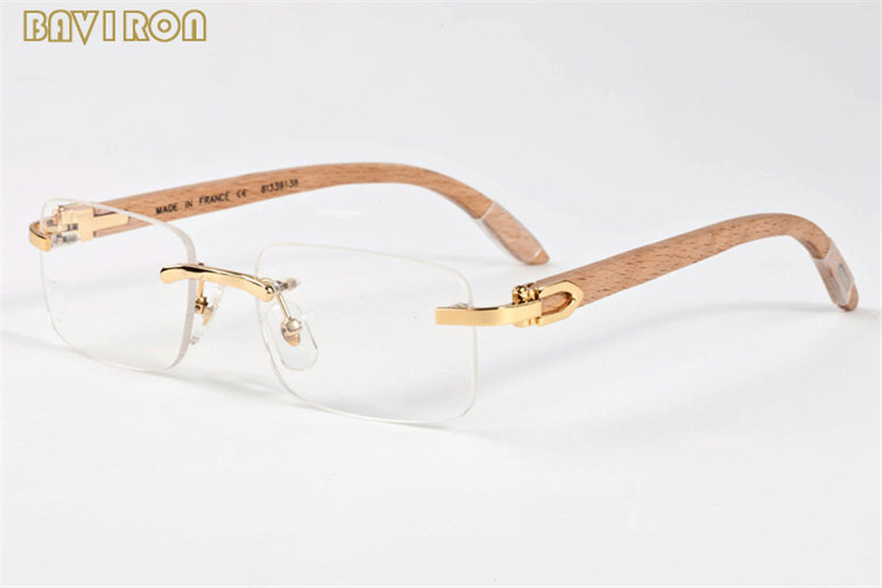 with box 2020 gold metal gun wood frame men buffalo horn glasses mens fashion rimless vintage women sunglasses lunettes de soleil