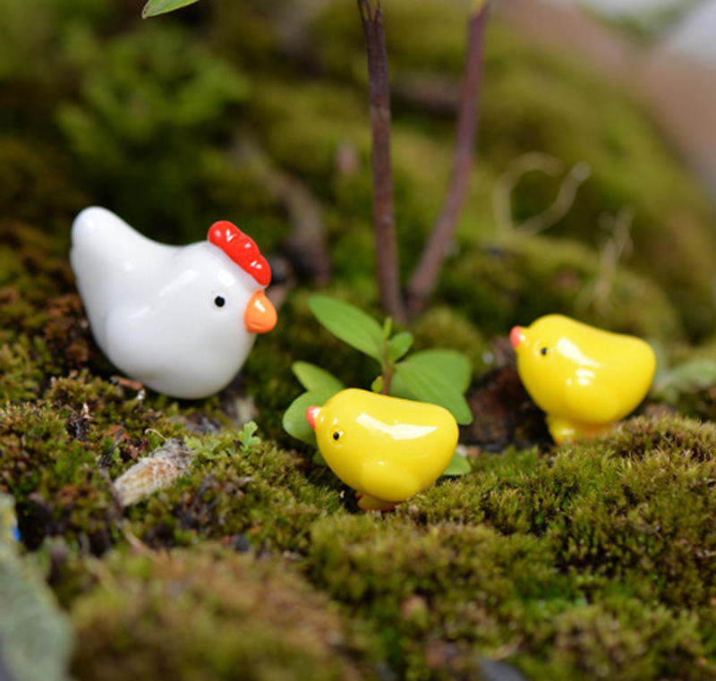 1 set 16pcs Chicken Breed Hen Family Fairy Garden Miniatures Decor Terrarium Baison Tool Bottle Micro Landscape Gnomes Jardim mi