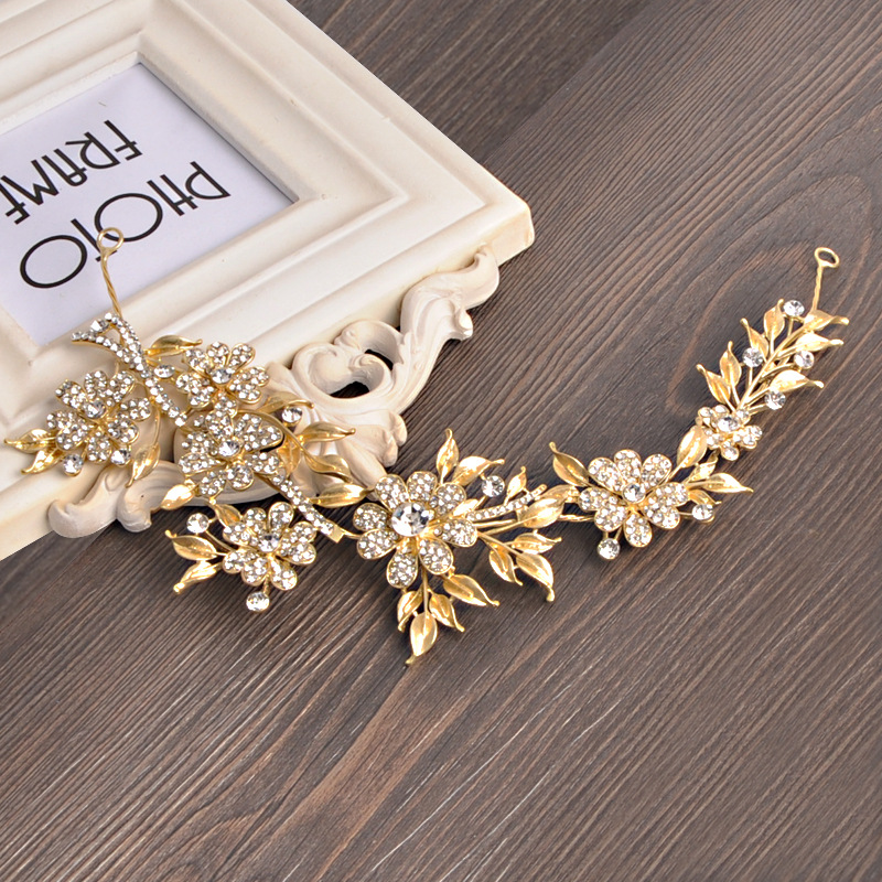 gold hair headbands for women rhinestone bridal hair accessories bridal headpieces crowns headpieces for wedding headdress accessories