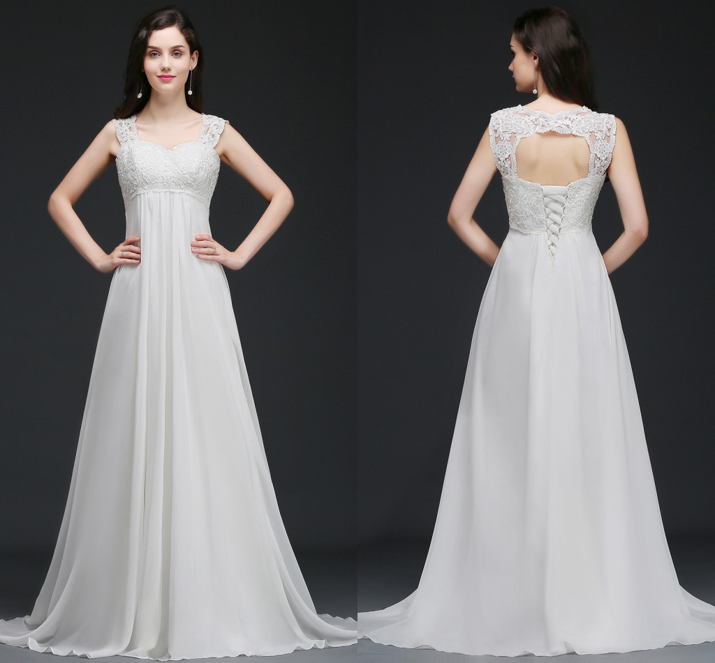 Empire Long Chiffon Wedding Party Dresses Lace Top Elegant A Line Garden Wedding Dresses Summer Beach Wedding Gowns Robe CPS732, Ivory
Empire Long Chiffon Wedding Party Dresses Lace Top Elegant A Line Garden Wedding Dresses Summer Beach Wedding Gowns Robe CPS732, Ivory