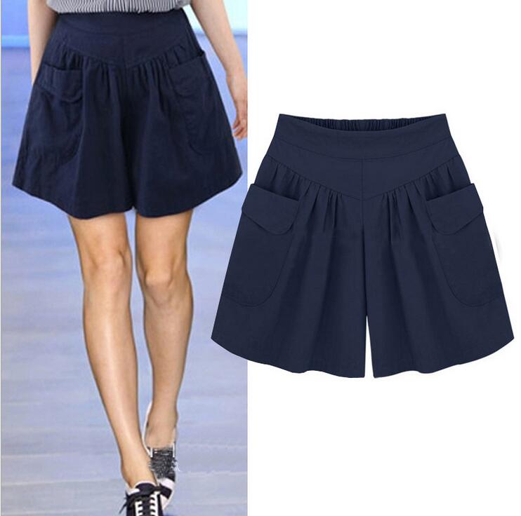 Brand newest Summer Women's Shorts large size women wide leg fat sister tight waist fashion Slim pants WS026 Womens Short
