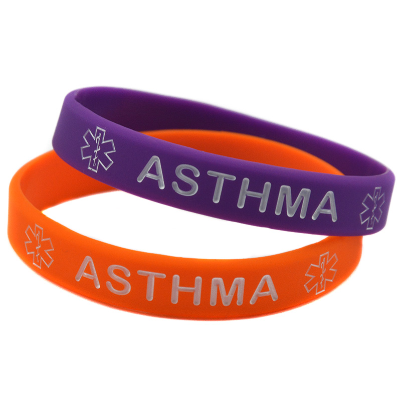 100PCS ASTHMA Silicone Rubber Bracelet What Better Way To Carry The Message Than With A Daily Reminder