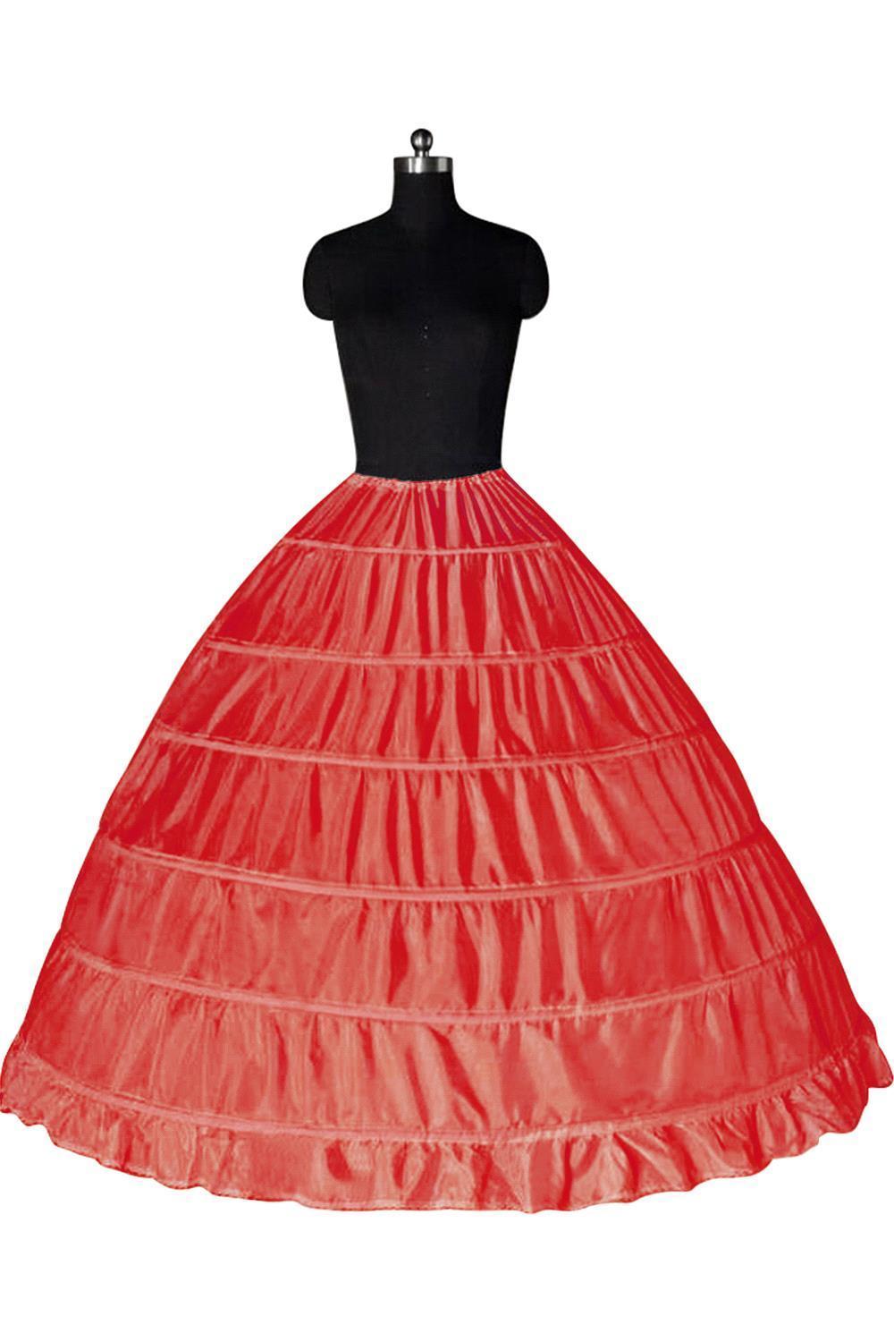 Super Cheap Ball Gown 6 Hoops Petticoat Wedding Slip Crinoline Bridal Underskirt Layes Slip 6 Hoop Skirt For Quinceanera Dress CPA