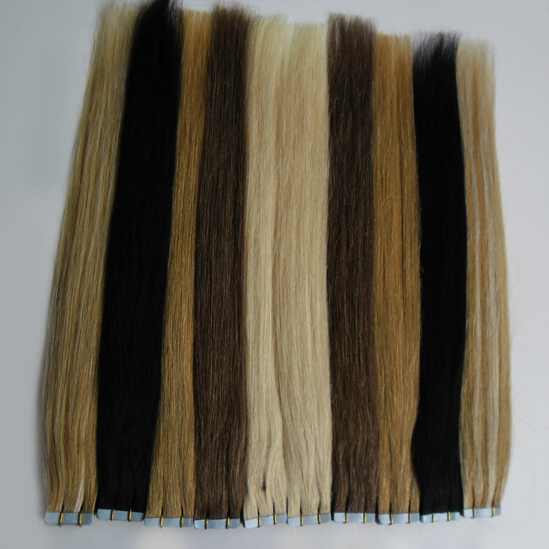 Human hair tape extensions 100g 40Pcs/lot Blonde Brazilian Virgin Remy Skin Weft Tape Adhesive Hair Extensions tape in human hair extensions