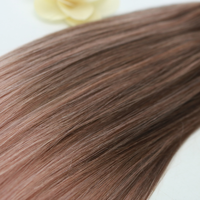 14-24inch 7Pcs 100g Full Set Clip in Hair Extensions Ombre Balayage Human Hair Clip in Human Hair Extensions Color Rose Gold