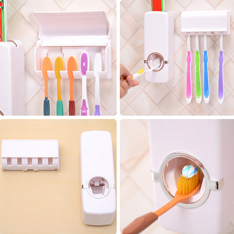 Bathroom Sets New Automatic Toothpaste Dispenser Toothbrush Holder Set