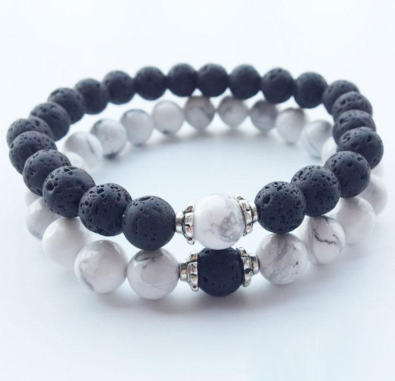 New 8mm Lava Rock Beads Charms Bracelets Beaded Men's Women's Natural stone Strands Bracelet Jewelry