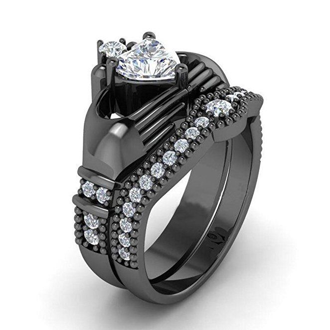 Victoria Wieck Claddagh Luxury Jewelry choucong 10KT Black Gold Filled White Topaz CZ Diamond Gemstones Women Wedding Birdal Ring Set Gift
Victoria Wieck Claddagh Luxury Jewelry choucong 10KT Black Gold Filled White Topaz CZ Diamond Gemstones Women Wedding Birdal Ring Set Gift