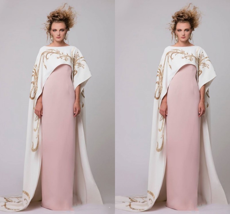 White Long Cloak With Gold Embroidery Evening Gowns 2017 Pink Satin Sheath Prom Dresses Floor Length Saudi Arabic Women Party Dresses, Daffodil
White Long Cloak With Gold Embroidery Evening Gowns 2017 Pink Satin Sheath Prom Dresses Floor Length Saudi Arabic Women Party Dresses, Daffodil