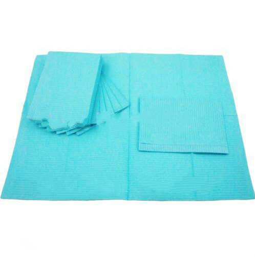 125pcs 13"X18" Blue Tattoo Cleaning Wipes Disposable Dental Piercing Bibs Waterproof Sheets 3-ply Paper Tattoo Accessories