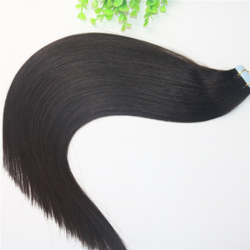 Tape In Human Hair Extensions Brown #2 Glueless 40pcs 100gram Brazilian Virgin Hair Skin Weft Thick End