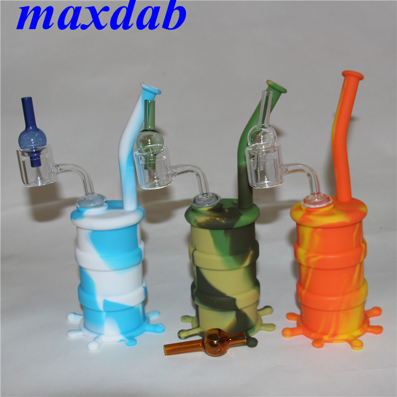 Portable Hookah Silicone Barrel Rigs Unbreakable Water Percolator Bong with 14mm male joint doube tube quartz banger and glass carb cap
Portable Hookah Silicone Barrel Rigs Unbreakable Water Percolator Bong with 14mm male joint doube tube quartz banger and glass carb cap