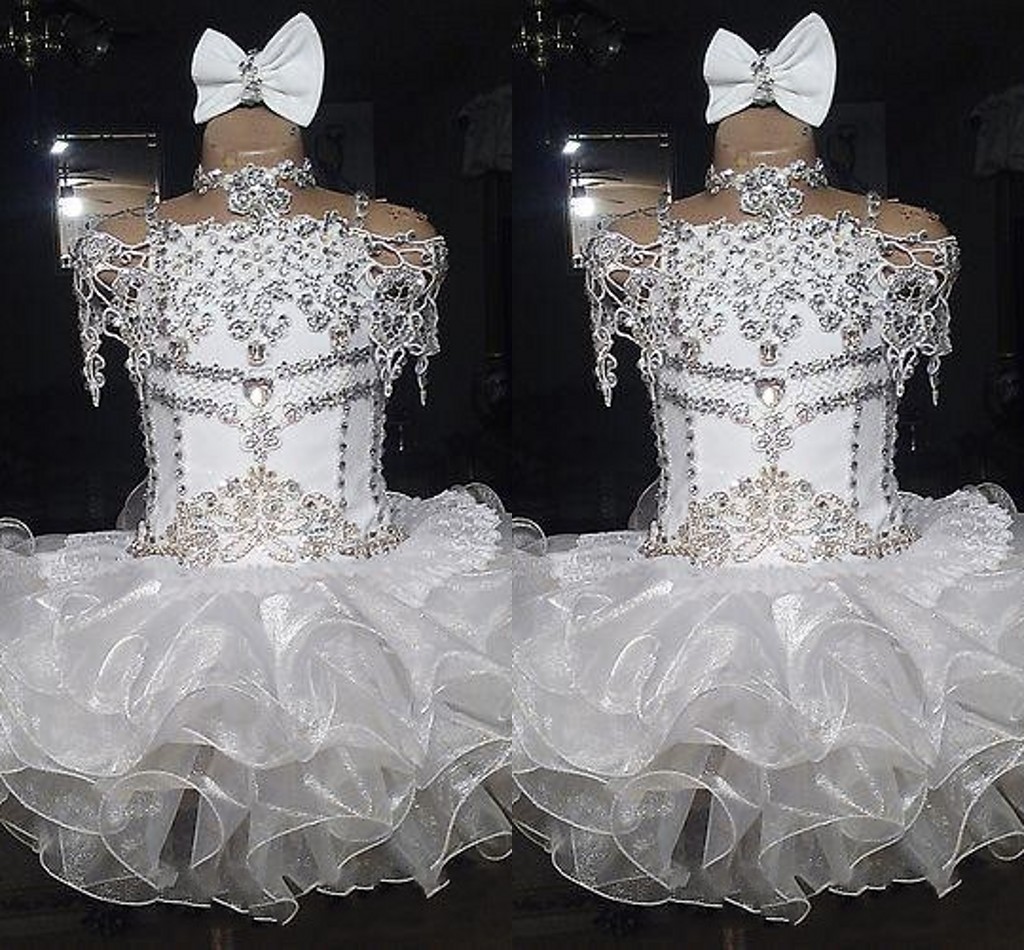 White lace beaded halter short sleeve bow organza ball gown cupcake toddler little girls pageant dresses flower girls for weddings glitz, Fuchsia
White lace beaded halter short sleeve bow organza ball gown cupcake toddler little girls pageant dresses flower girls for weddings glitz, Fuchsia
